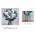 Blue hydrangea + baby's breath + white eustoma + foliages (no roses) = $180