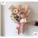 Smaller hand bouquet with white, pastel pink and greens (to add pink astromelias) : $78 each