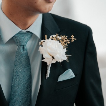 White Carnation Corsage