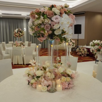 Tall Glass Centerpiece
